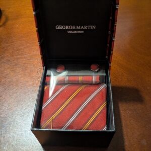 George Martin collection Tie, Pocket Square and Cuff Links